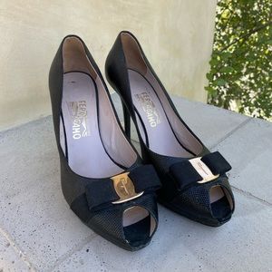 Ferragamo Black slingback sandals